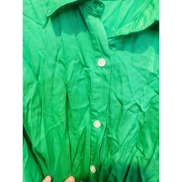 THAKOON Green Button Front Shirt Dress Tie Waist Collared Mini Dress Size M - Picture 8 of 14